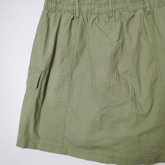 Ava & Viv Women's Cargo Mini A-Line Skort Sage Green- Size 1X Cotton - Picture 6 of 11